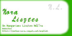 nora lisztes business card